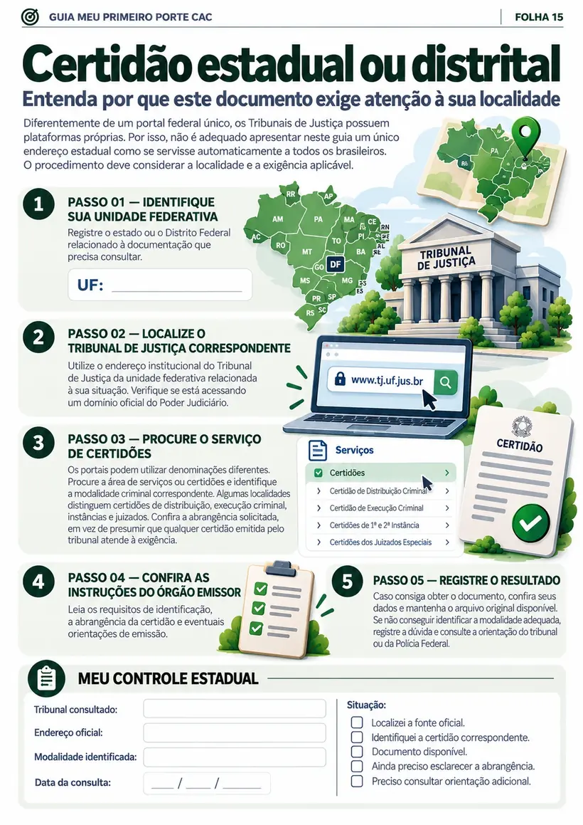 Folha 15 do Guia Meu Primeiro Porte CAC